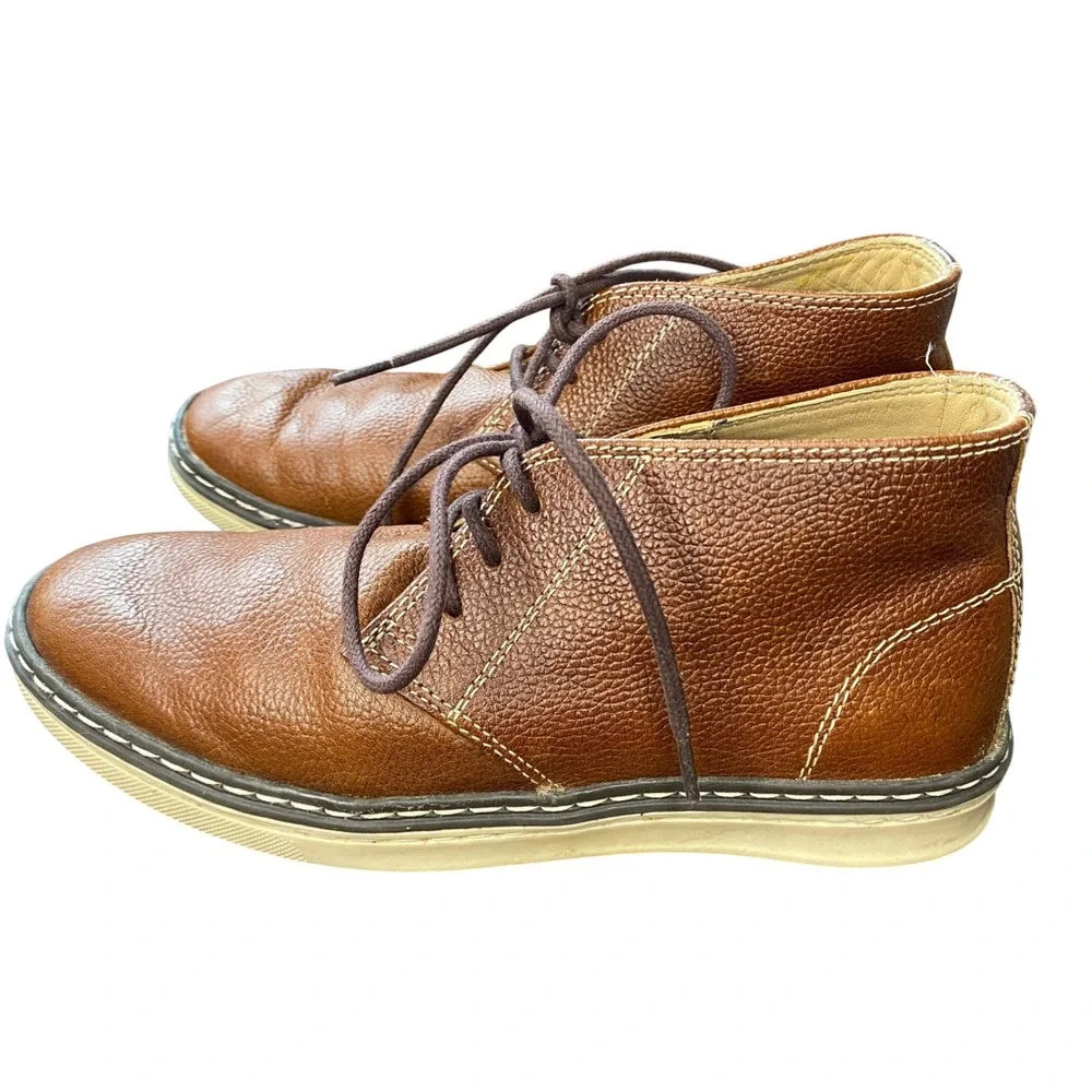 Johnston & Murphy Boys‎ Brown Leather Chukka Desert Boots Size 1 M 28-3852